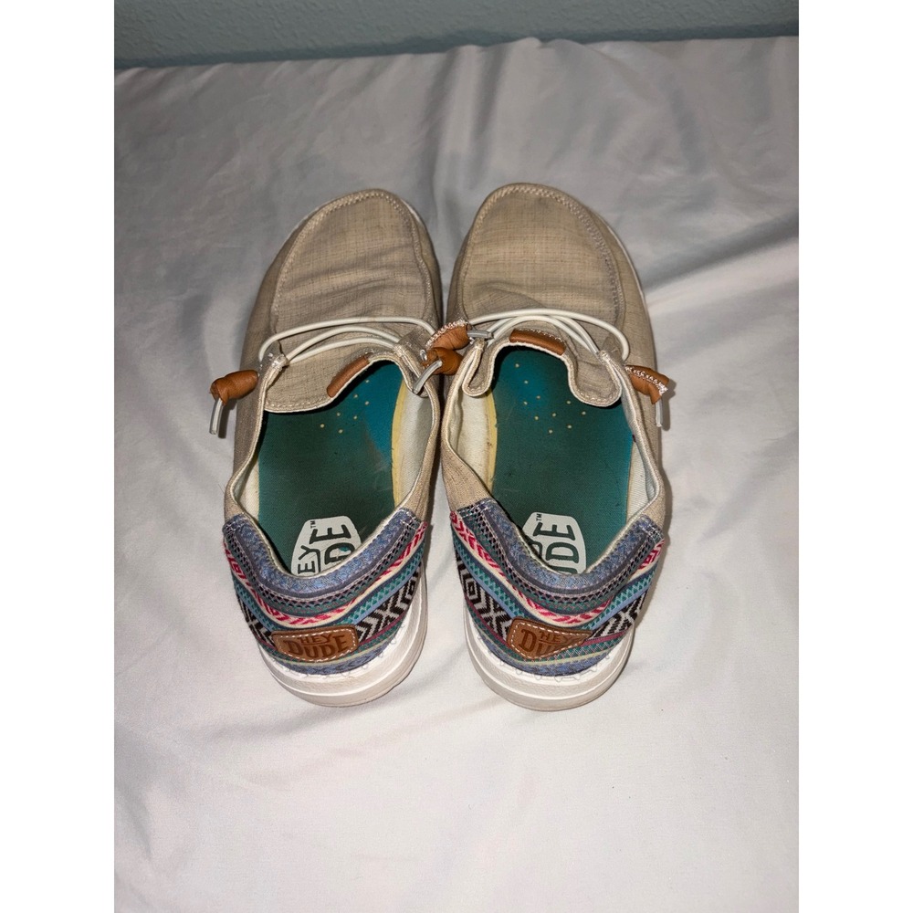 Hey Dude Wendy Funk Crafted Serape Sand Tan Slip On Loafers Womens 8 41083-9C7